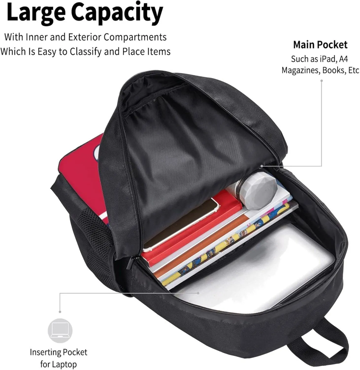 ANTKING Atlanta Backpack High capacity Custom Any Name and Any Number Gifts for Kids Men Fans