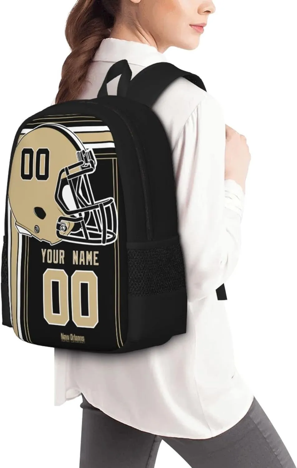 ANTKING New Orleans Backpack Customized High capacity Personalized Any Name and Number Fans Gifts for Kids Men
