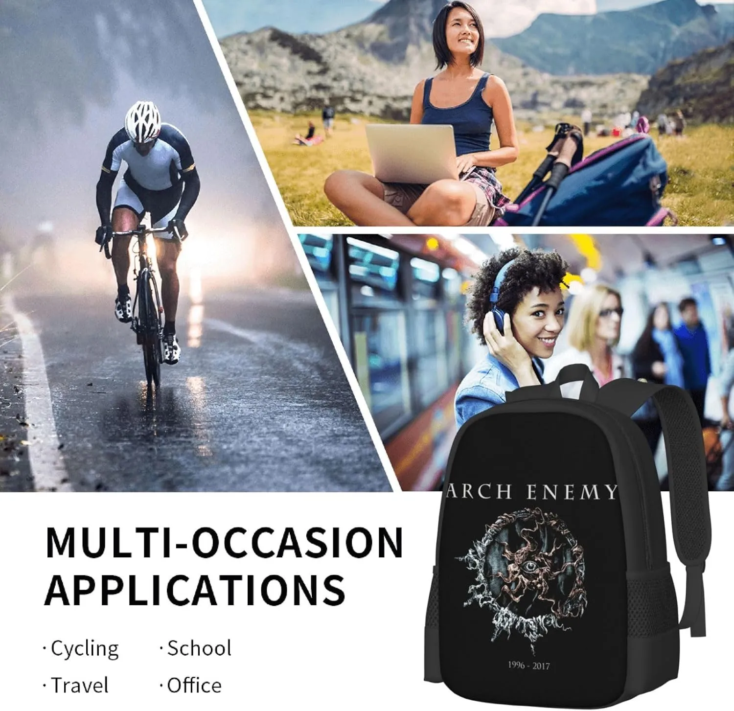 Arch Bridge Enemy School Backpack for Men Women College Bookbag Lightweight Backpack Casual Daypack
