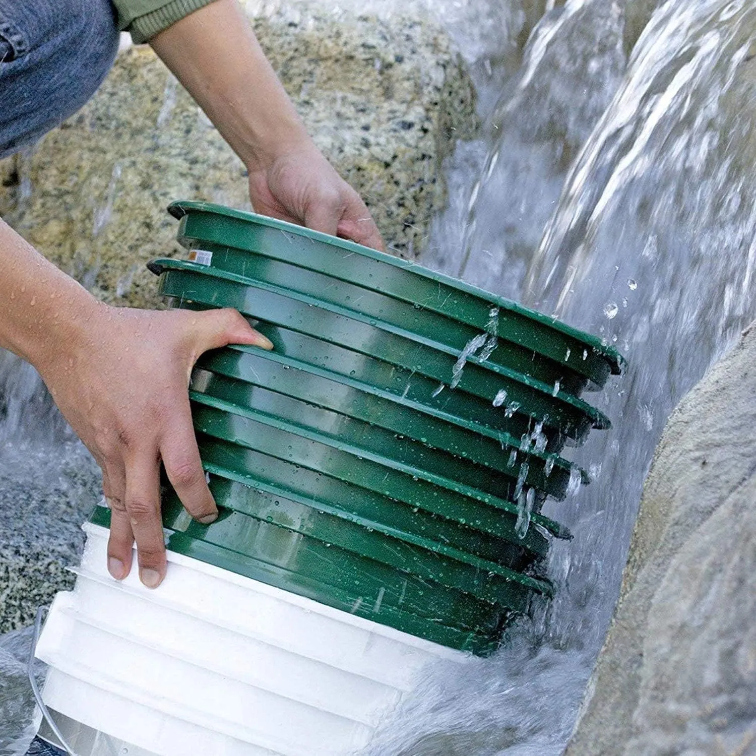 ASR Outdoor Gold Panning 1/4 Classifier Screen Sifting Pan Prospecting Mesh Sieve