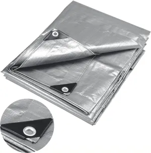 ATE Pro. USA - Super Heavy Duty Poly Silver Tarp - 14' x 20', All Purpose, Waterproof, Weather Protection, Coverage Tarp, Triple Layer, UV Blocking Protective Cover, Industrial Grade, 12 Mil