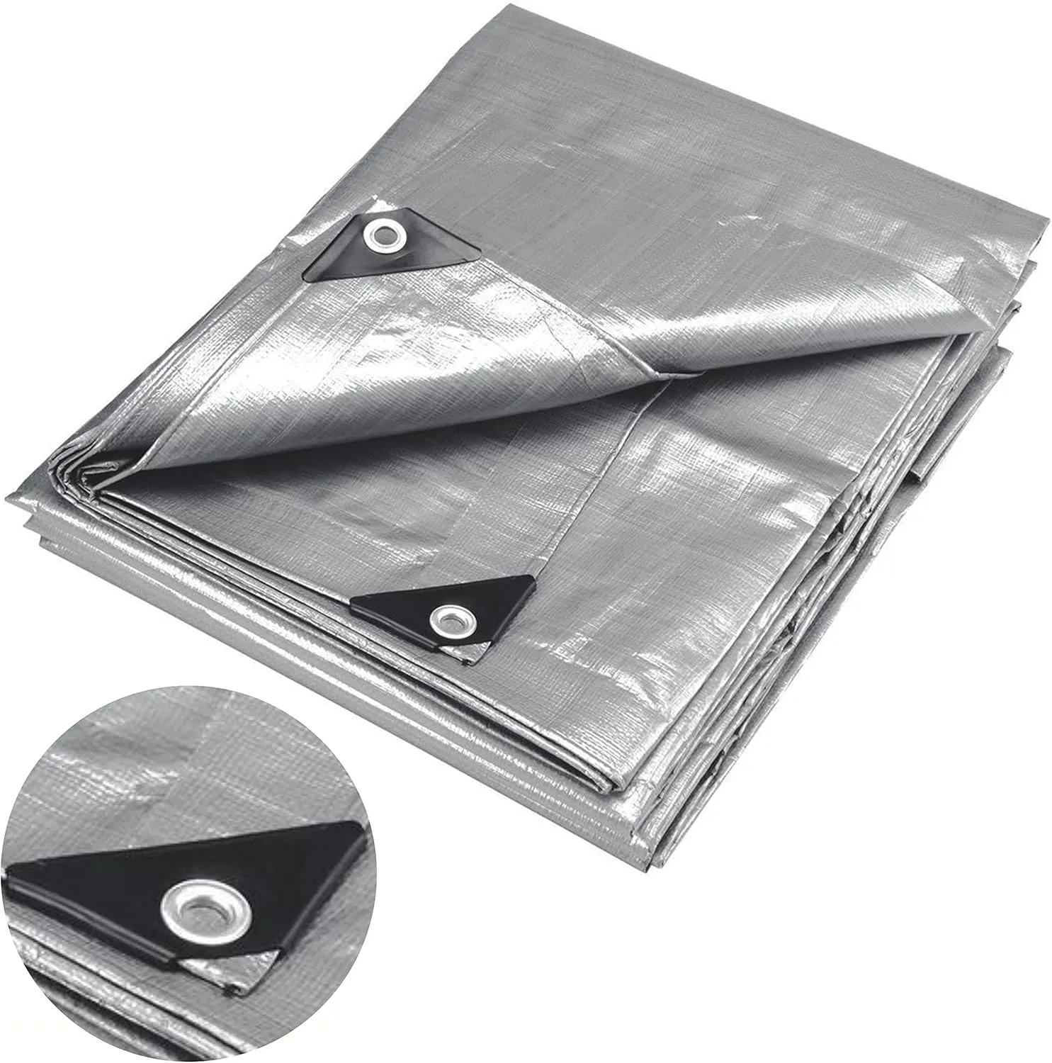 ATE Pro. USA - Super Heavy Duty Poly Silver Tarp - 14' x 20', All Purpose, Waterproof, Weather Protection, Coverage Tarp, Triple Layer, UV Blocking Protective Cover, Industrial Grade, 12 Mil
