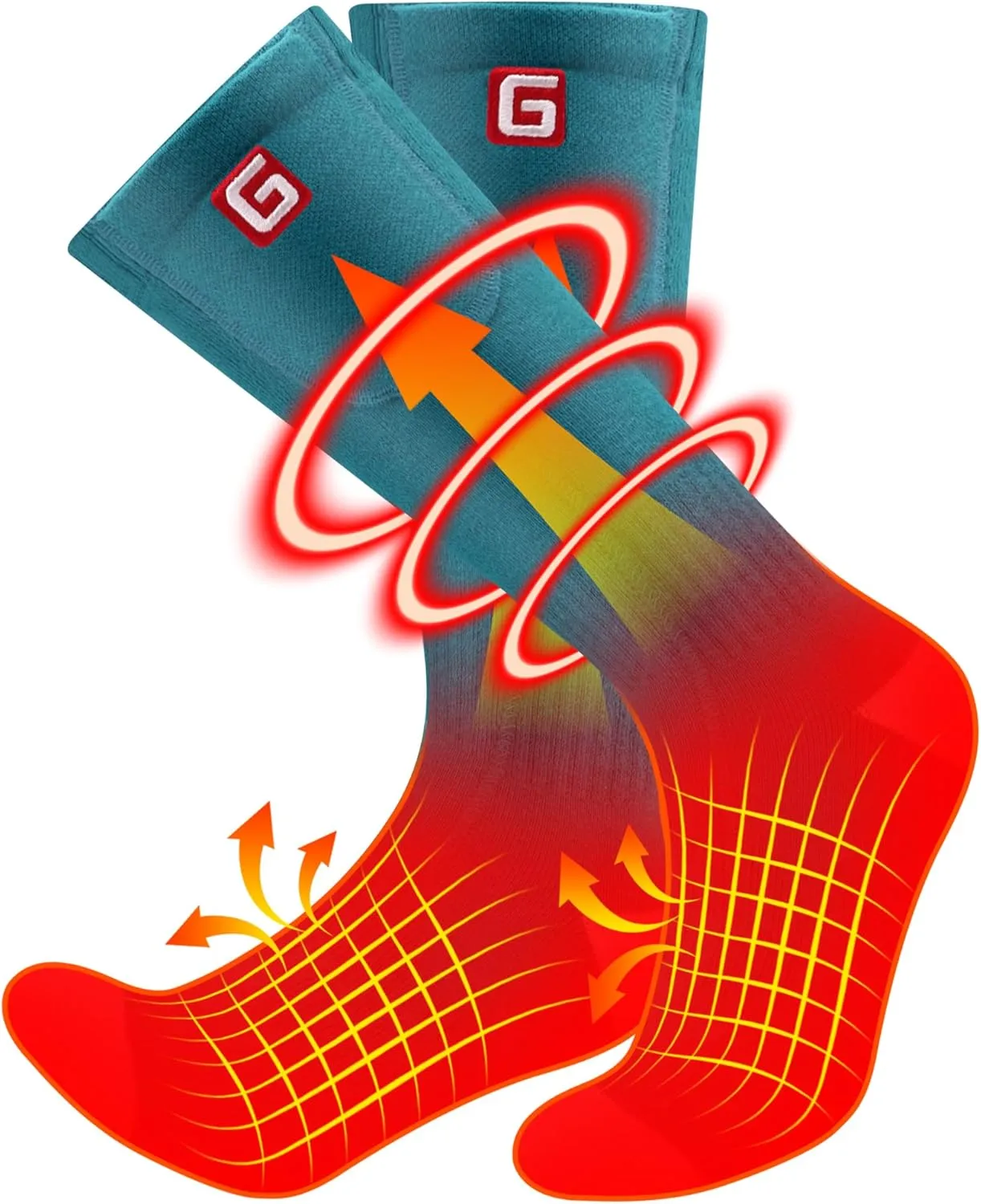 Autocastle 4000mAh Heated Socks Rechargeable Electric Battery Heated Stockings,Men Women Winter Warm Battery Powered Heat Insulated Sox Kit,Novelty Climb Hike Hunt Ski Cycle Foot Warmer,12Hours
