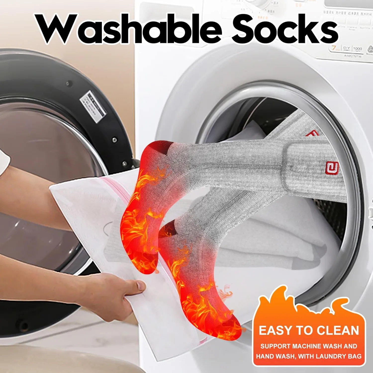 Autocastle Heated Socks for Men Women - Rechargeable Battery Electric Socks for Chronically Cold Feet - Winter Warm Thermal Washable Unisex Foot Warmer for Hunting Skiing Cycling