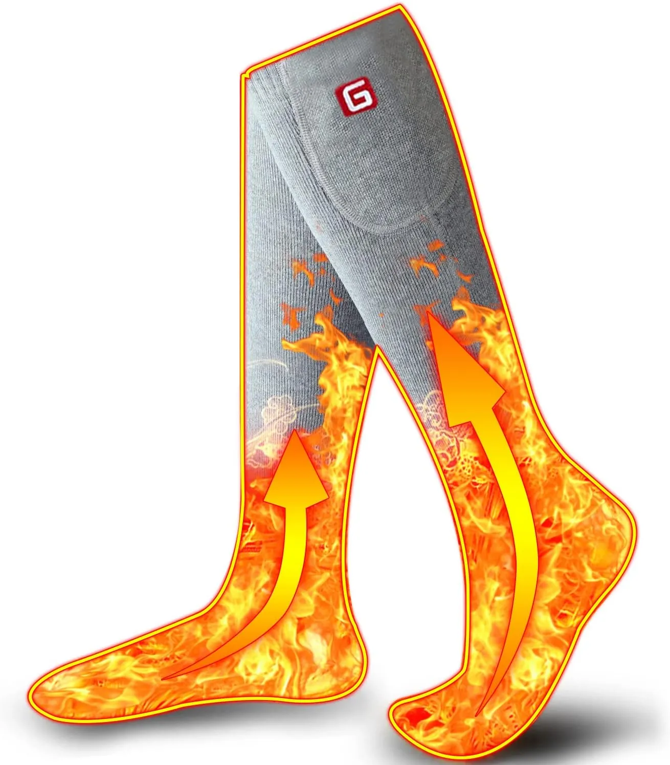 Autocastle Women Girls Battery Socks Rechargeable Electric Heated Socks,Battery Powered Heat Insulated Socks Kit Winter Warm Thermal Heating Socks,Cold Weather Battery Sock Ski Hunt Bike Foot Warmer