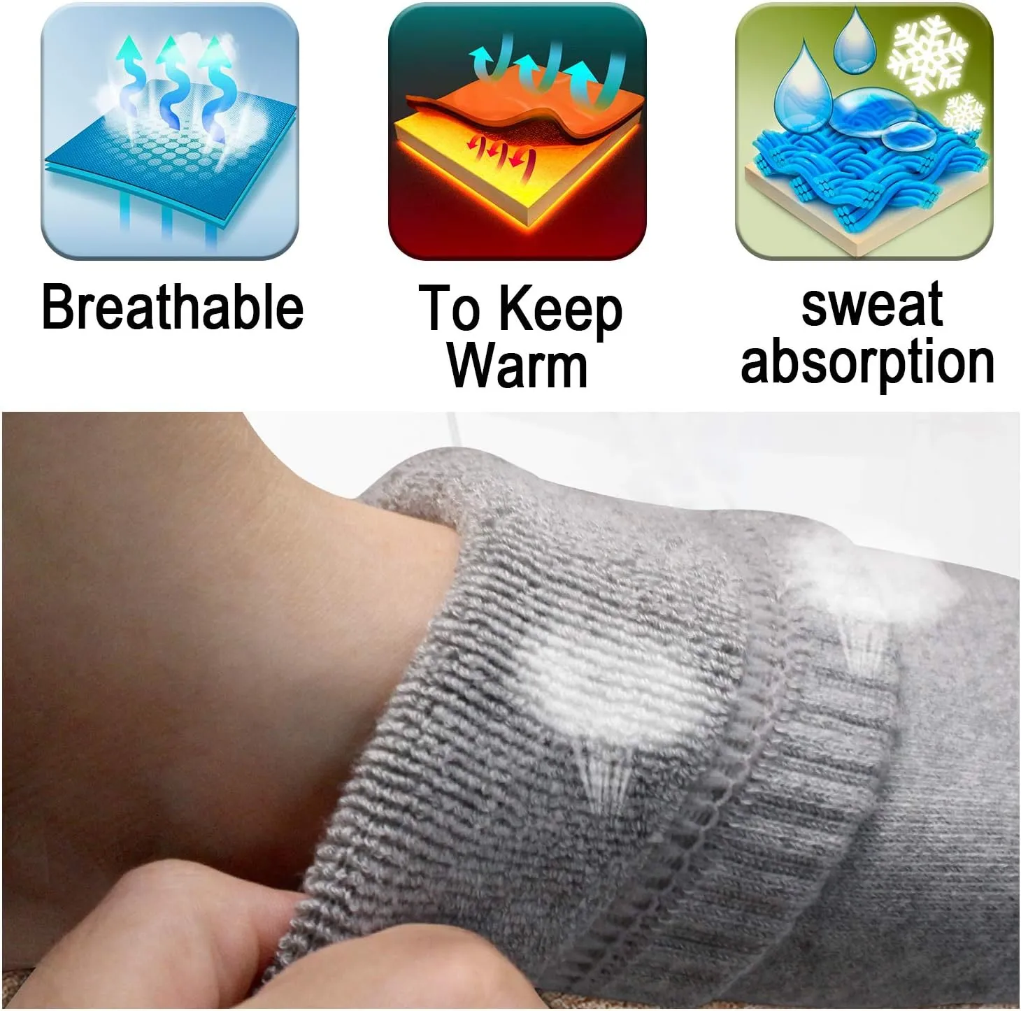 Autocastle Women Girls Battery Socks Rechargeable Electric Heated Socks,Battery Powered Heat Insulated Socks Kit Winter Warm Thermal Heating Socks,Cold Weather Battery Sock Ski Hunt Bike Foot Warmer