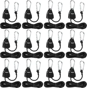 Ayaport Adjustable Rope Hanger Grow Light Hanger, 1/8 Heavy Duty Plant Pulley Rope Tightener Ratchet Tie Down for Kayak, Tarp, Tent Tie Downs, Hanging Plants, Filters, Fans