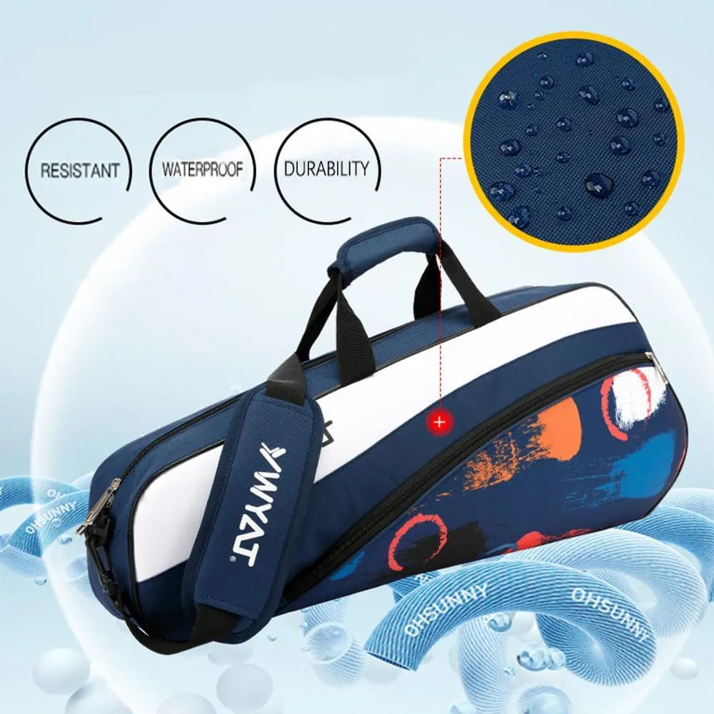 Badminton Tennis 3 Rackets Racquets Single Shoulder Bags for men women, Waterproof Badminton Squash Racquets Bag