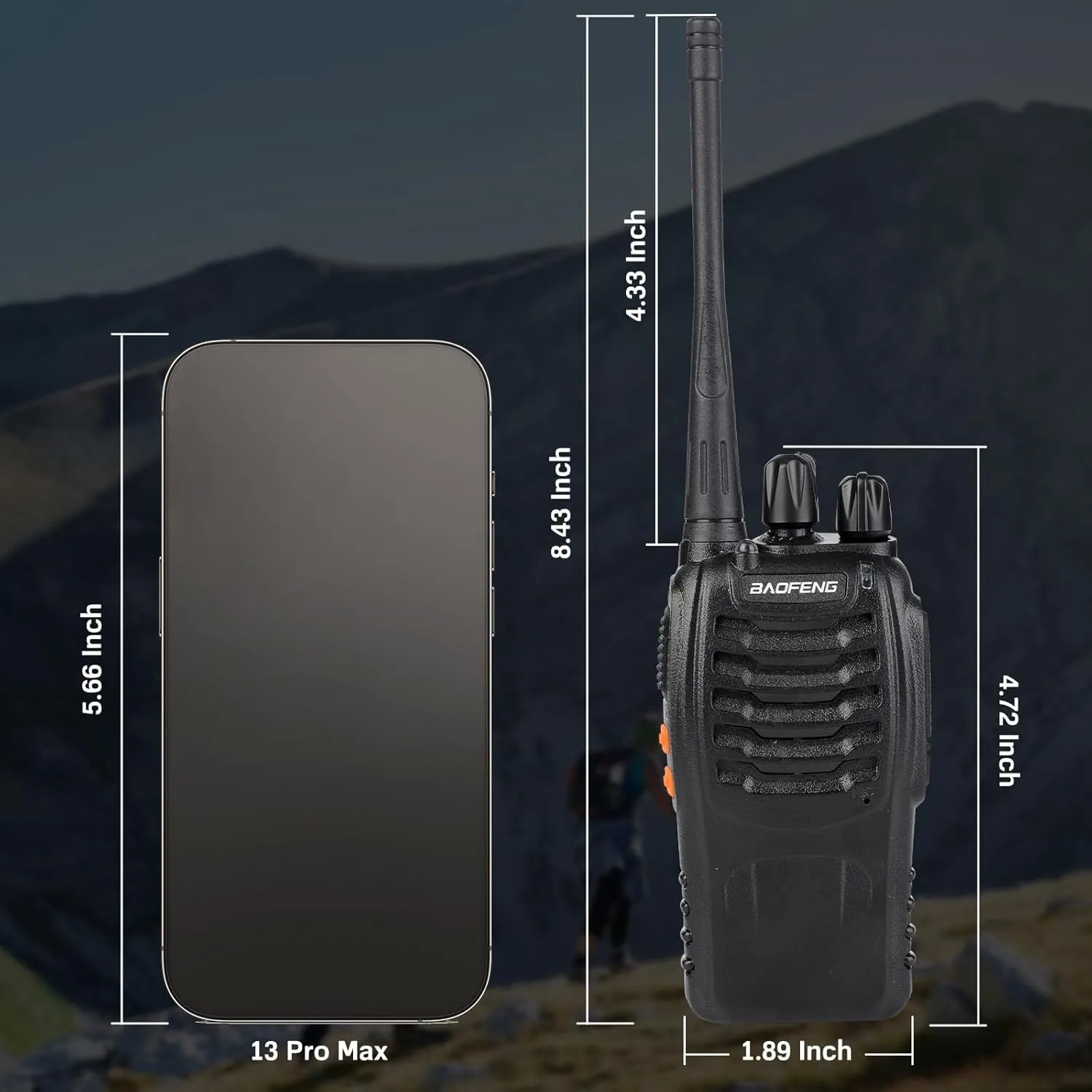 Baofeng Walkie Talkies 888S Rechargeable Long Range with Earpieces for Adults, 16 Channel Professional Radio Handheld Two Way Radios Li-ion Battery and Charger Included (20pack with 20earpiece)
