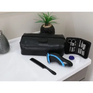 Baron & Buxton Leathergoods Dopp - Style 06952 Mens Lea Travel Kit - Black