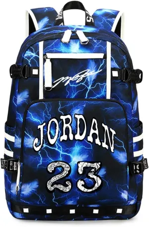 Basketball Star 23 Athletes Laptop Backpack Student Backpack Men Women Ultra Light Travel Bag (Blue1)