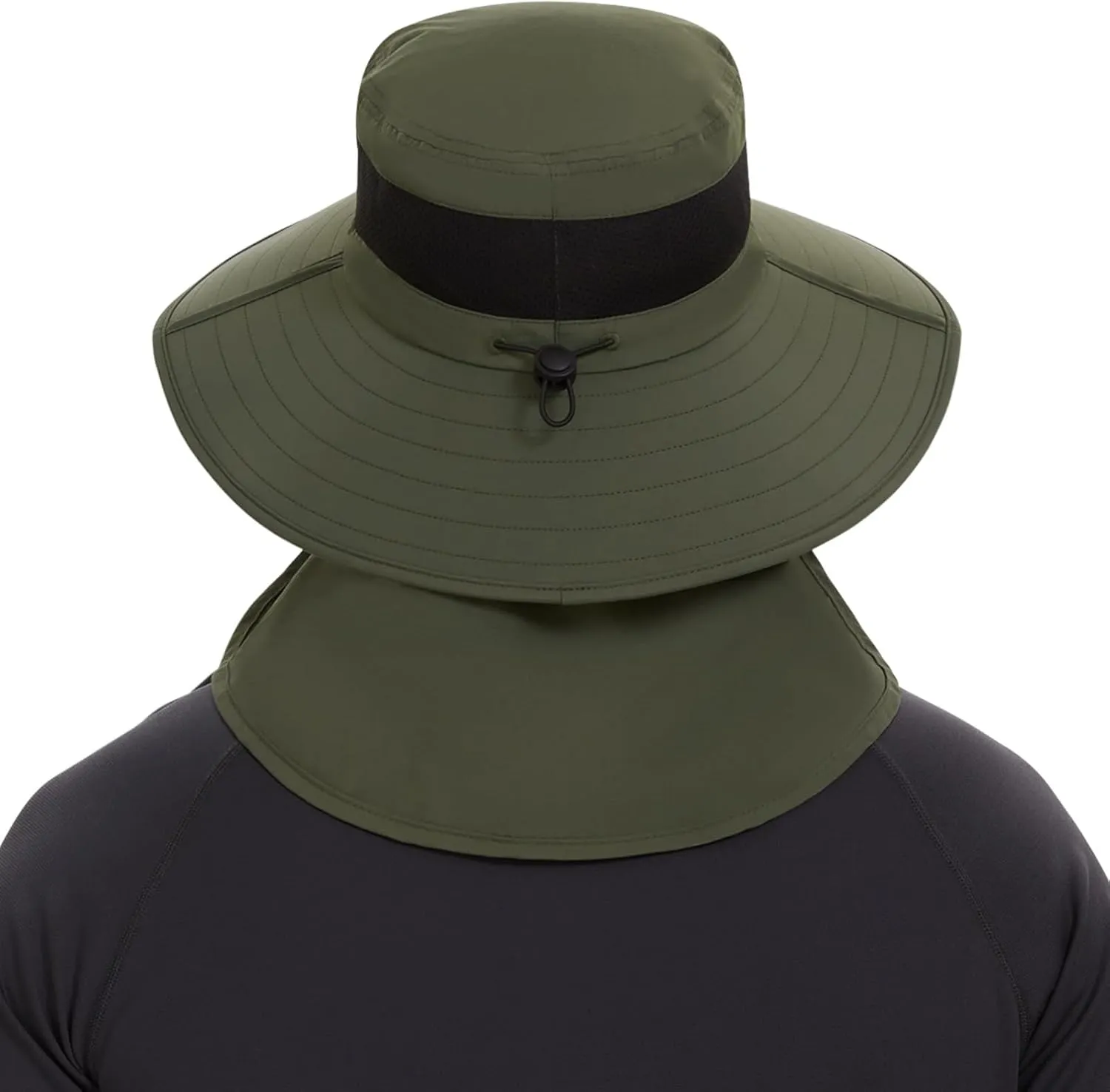 BASSDASH UPF 50  Breathable Sun Hat with Removable Face Cover and Neck Flap Wide Brim Bucket Hat for Fishing Hiking Men Women