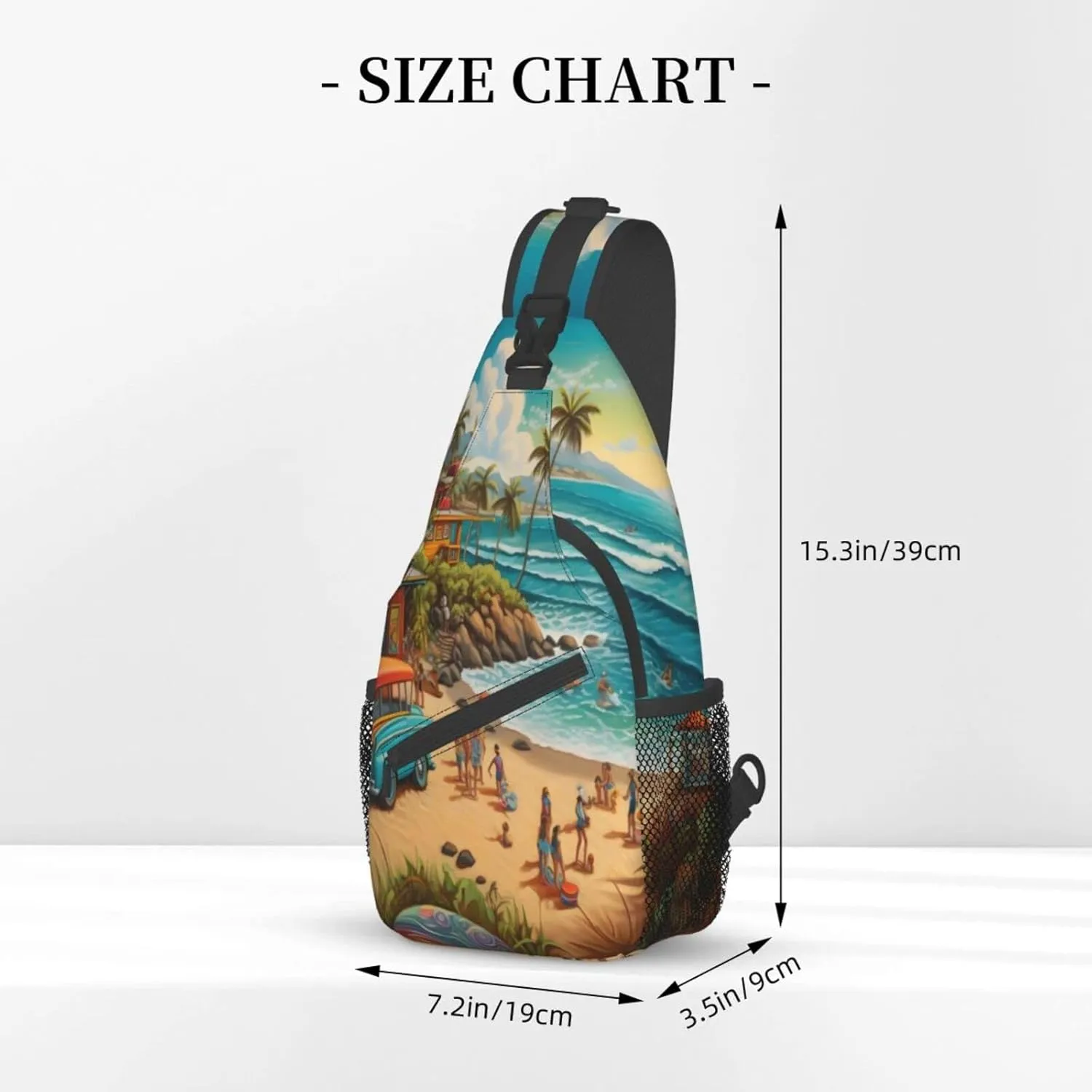 Beach Surfing Outdoor Cross-body Shoulder Bag, Unisex Backpack For Women Men Young Hiking Travel