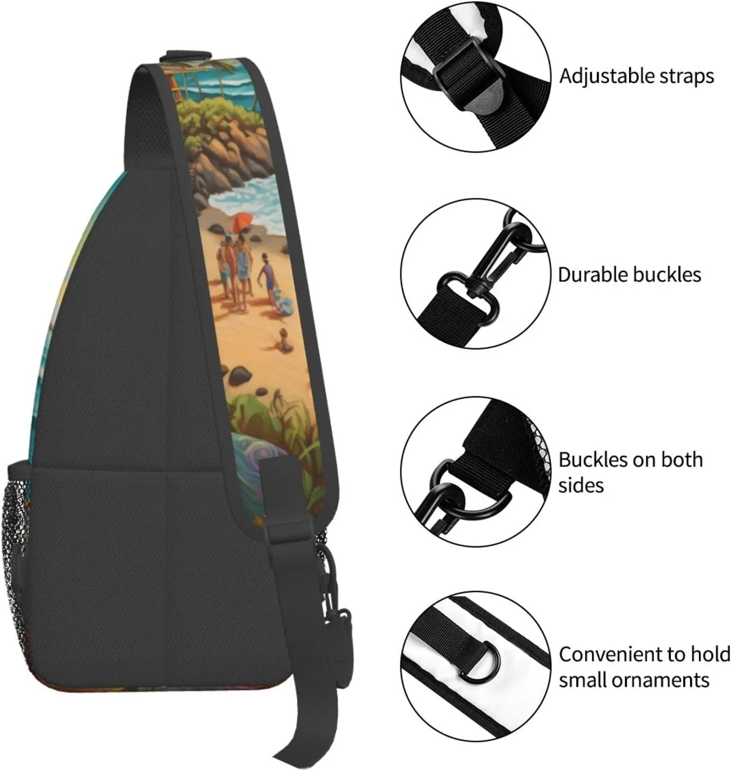 Beach Surfing Outdoor Cross-body Shoulder Bag, Unisex Backpack For Women Men Young Hiking Travel