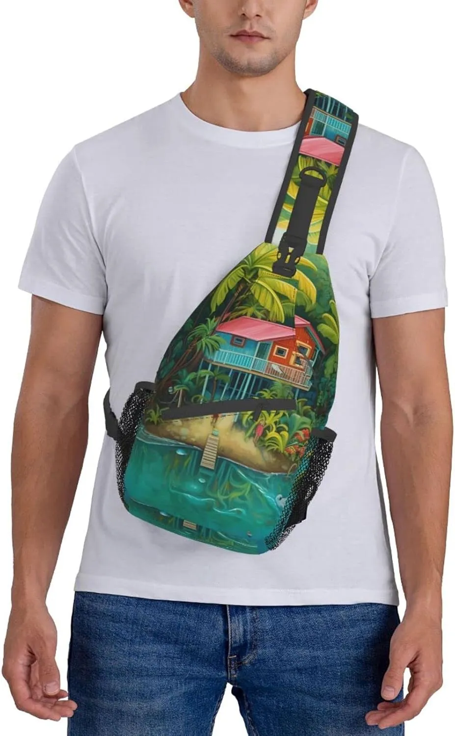 Beach Surfing Outdoor Cross-body Shoulder Bag, Unisex Backpack For Women Men Young Hiking Travel