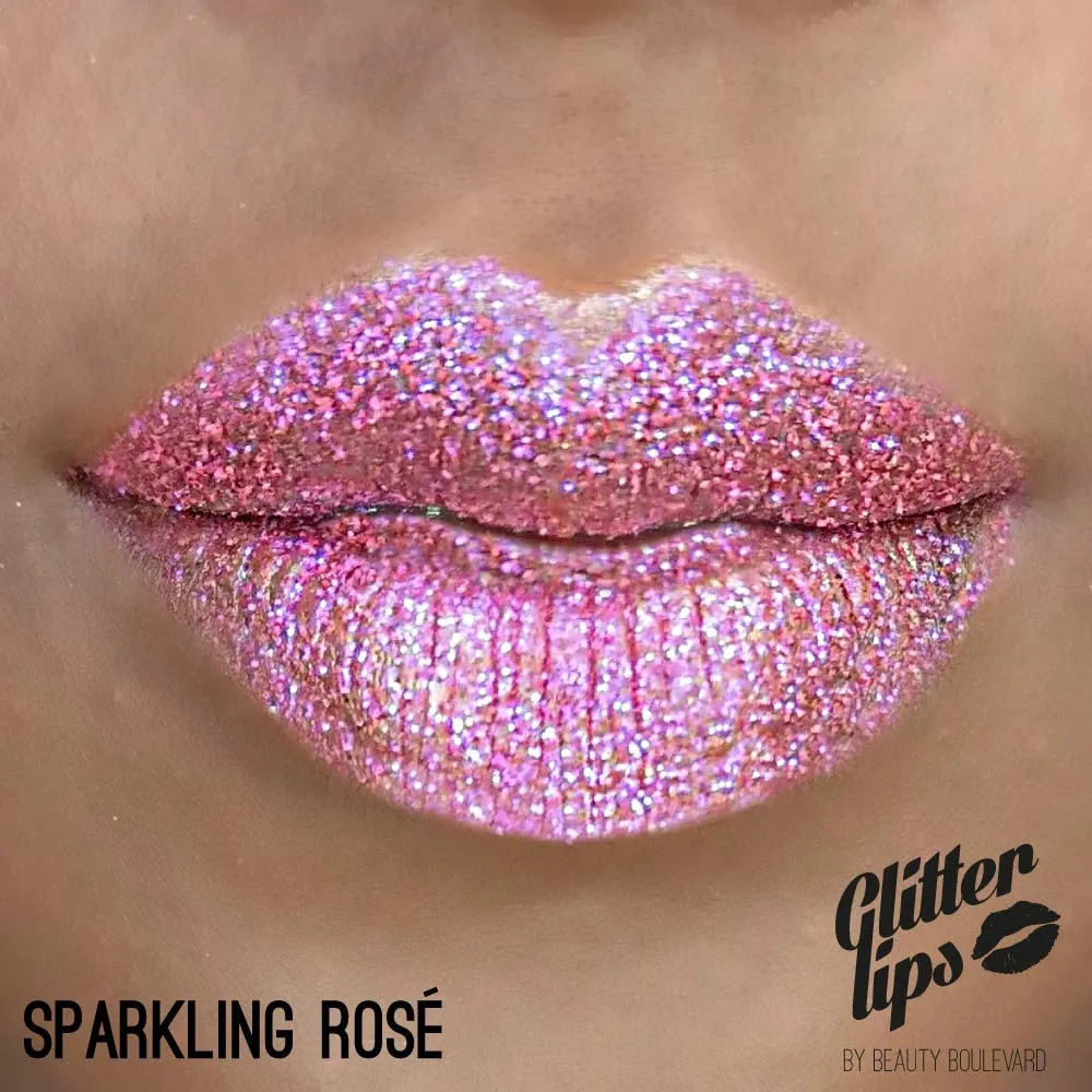 BeautyBlvd Glitter Lips | Glitter Lip Kit | Waterproof & Smudge Proof | Long Lasting | Cruelty Free (Sparkling Rose)