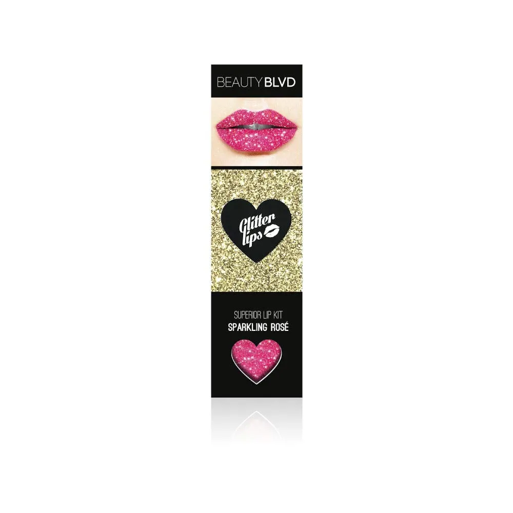 BeautyBlvd Glitter Lips | Glitter Lip Kit | Waterproof & Smudge Proof | Long Lasting | Cruelty Free (Sparkling Rose)