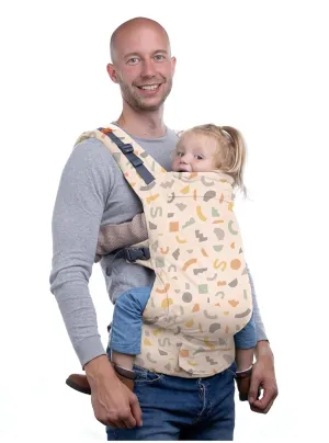 Beco Toddler Carrier with Extra Wide Seat, 100% Cotton Toddler Carrying Backpack Style and Front-Carry, Lightweight & Breathable Child Carrier, Toddler Sling Carrier 20-60 lbs (Geometric)