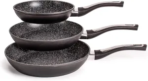 Berghoff Essentials 3Pc Non-stick Fry Pan Set, Ferno-Green, 100% Non-Toxic, Free of PFOA, Lead & Cadmium Coating, Induction Cooktop Ready, Stay-cool Handle, Even Heat