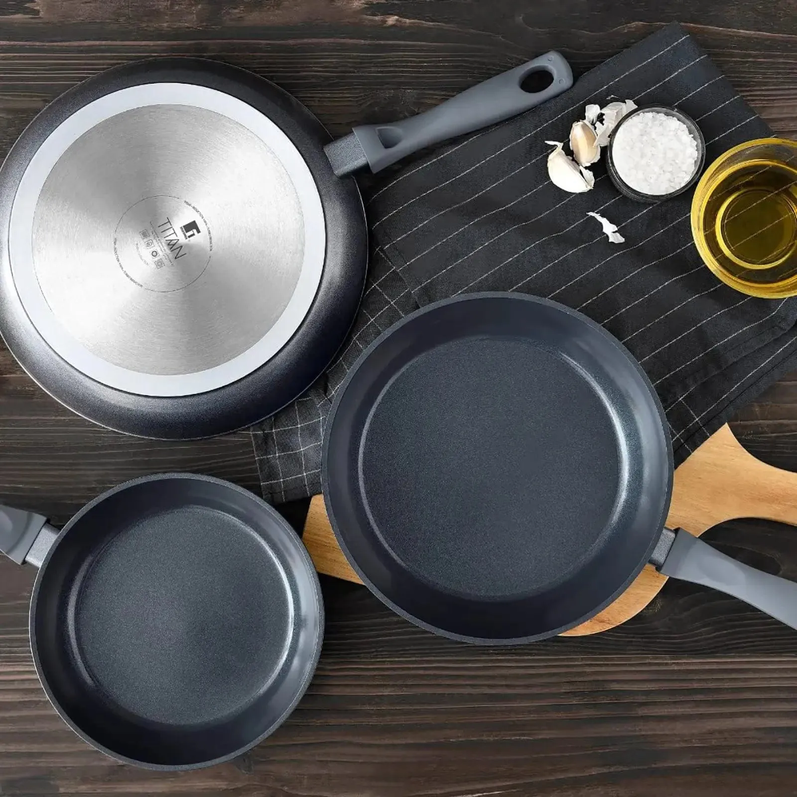 Bergner Titan Frying Pan Forged Aluminium Non-Stick Black