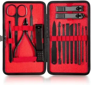 BIK 4-23 Pcs Professional Nail Cutter Pedicure Scissors Set Stainless Steel Eagle Hook Portable Manicure Nail Clipper Tool Set (Color : Mauve)