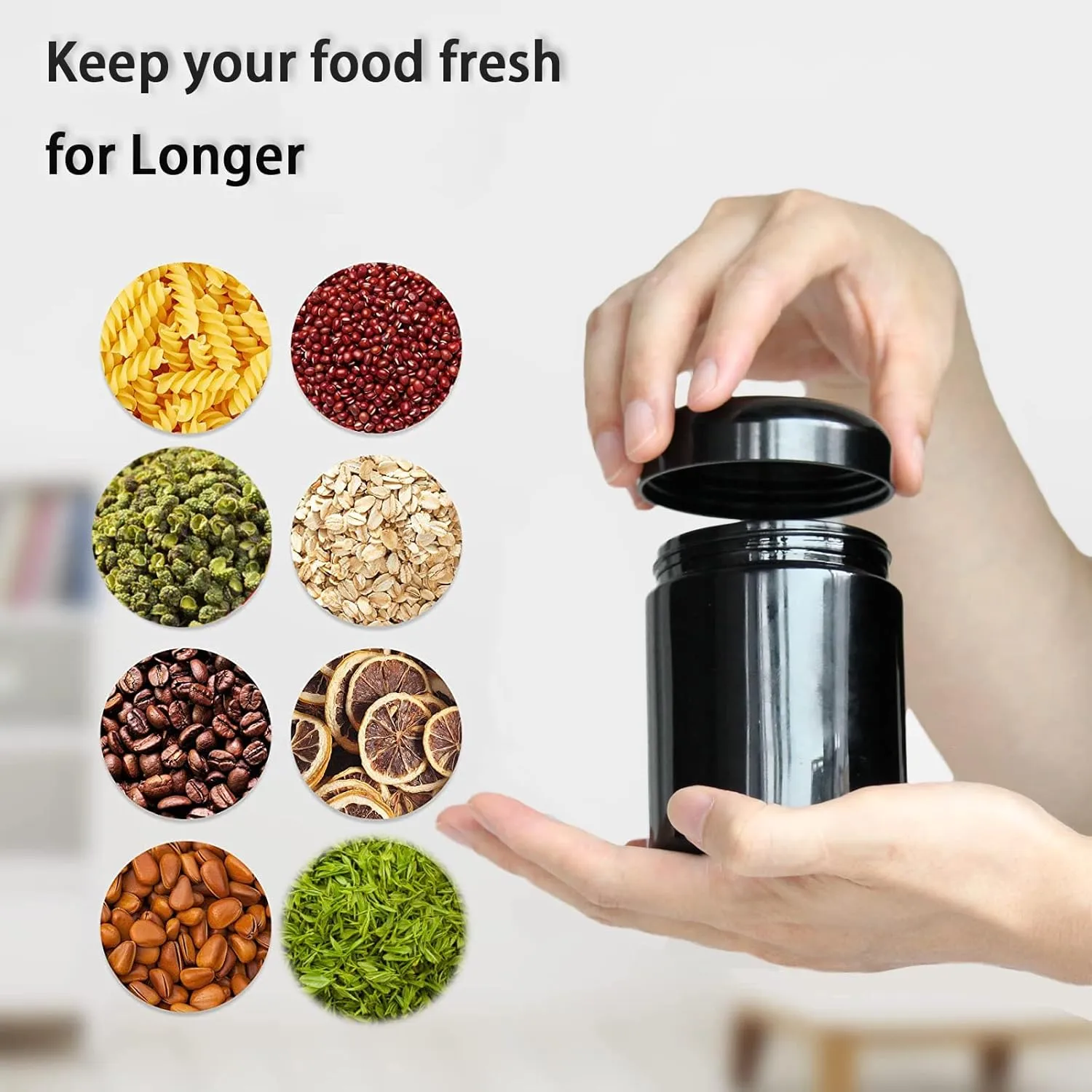 Black Glass Airtight Storage Container Jar 300ml with UV Protection for Spice Coffee