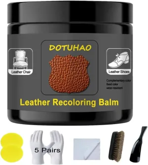 Black Leather Recoloring Balm, Leather Scratch Repair, Leather Restorer for Shoes, Sofa,Purse Handbags,Couch, Car Seat,Coat and Jacket, Restore The Color to Scratched and Faded (3.5 OZ)