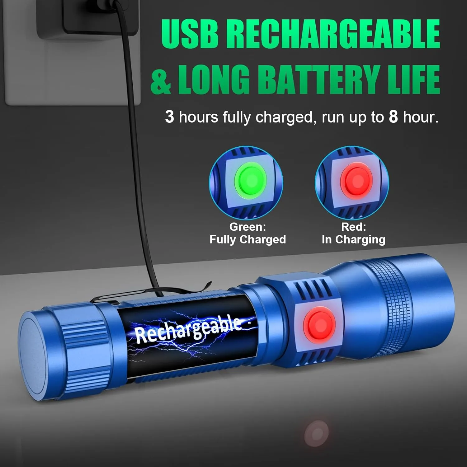 Black Light Flashlights, 3-in-1 UV Flashlight with Clip, Magnetic Base, COB Light, Tactical Rechargeable Flashlight, High Lumens 7 Modes LED Flashlight 2pack with case - Blue