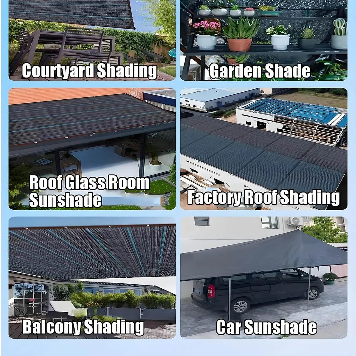 Black Shade Cloth Garden Shade Net 96% UV Block with Grommets Mesh Tarp for Greenhouse Cover Patio Plant Flower Chicken Coop Carport 3x4m 3x7m 4x10m 6x9m 9x10m 10x10m(30x30ft)