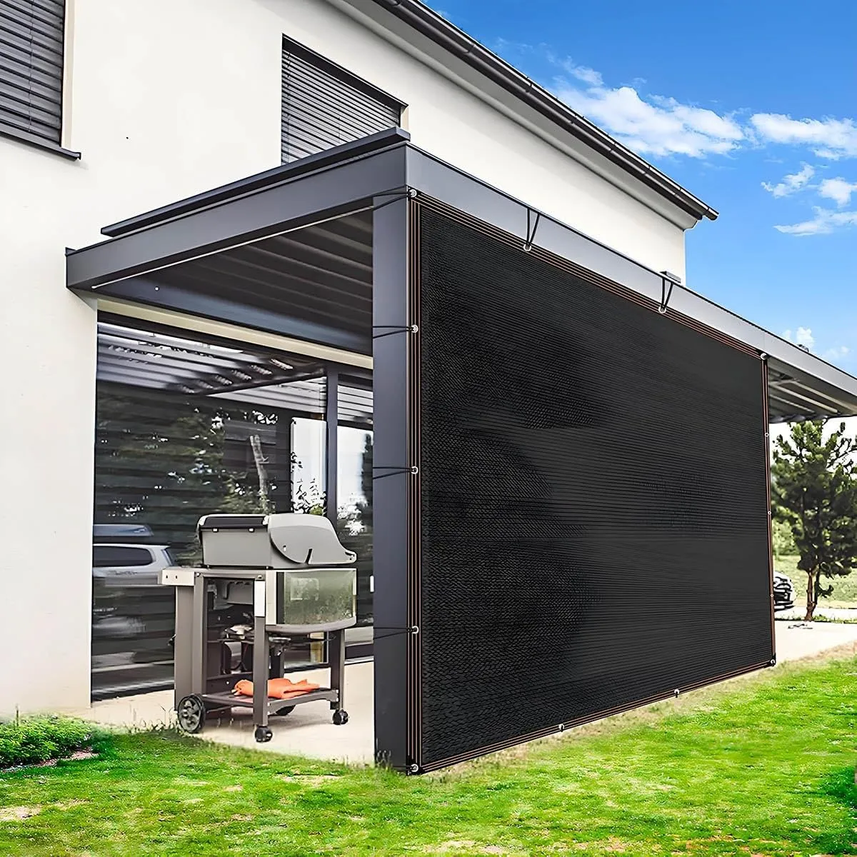 Black Shade Cloth Garden Shade Net 96% UV Block with Grommets Mesh Tarp for Greenhouse Cover Patio Plant Flower Chicken Coop Carport 3x4m 3x7m 4x10m 6x9m 9x10m 10x10m(30x30ft)