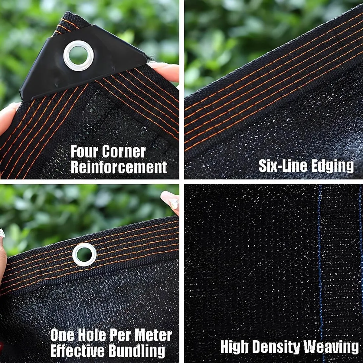 Black Shade Cloth Garden Shade Net 96% UV Block with Grommets Mesh Tarp for Greenhouse Cover Patio Plant Flower Chicken Coop Carport 3x4m 3x7m 4x10m 6x9m 9x10m 10x10m(30x30ft)
