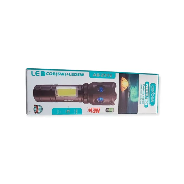 Blue Crystal Mini Torch with Zoom Function – USB Rechargeable