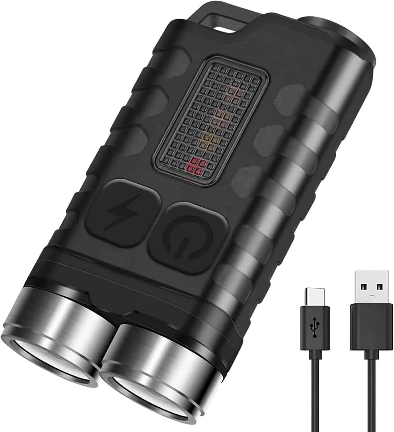 BORUIT V3 Small Powerful EDC Flashlight with Red UV Blue Light,High Lumens 900LM USB-C Rechargeable Mini Pocket Keychain Flashlight-12 Modes,IP65 Waterproof,Tail Magnet(Black)