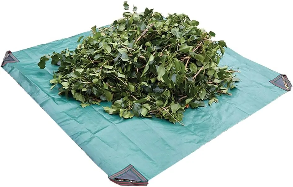 Bosmere Yard Waste Tarp, Heavy Duty Garden Tarp with Reinforced Corner Handles, UV Resistant Coating, 60-inch x 60-inch, Green
