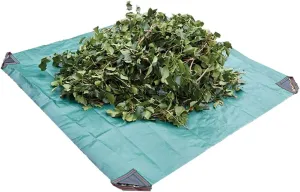 Bosmere Yard Waste Tarp, Heavy Duty Garden Tarp with Reinforced Corner Handles, UV Resistant Coating, 60-inch x 60-inch, Green