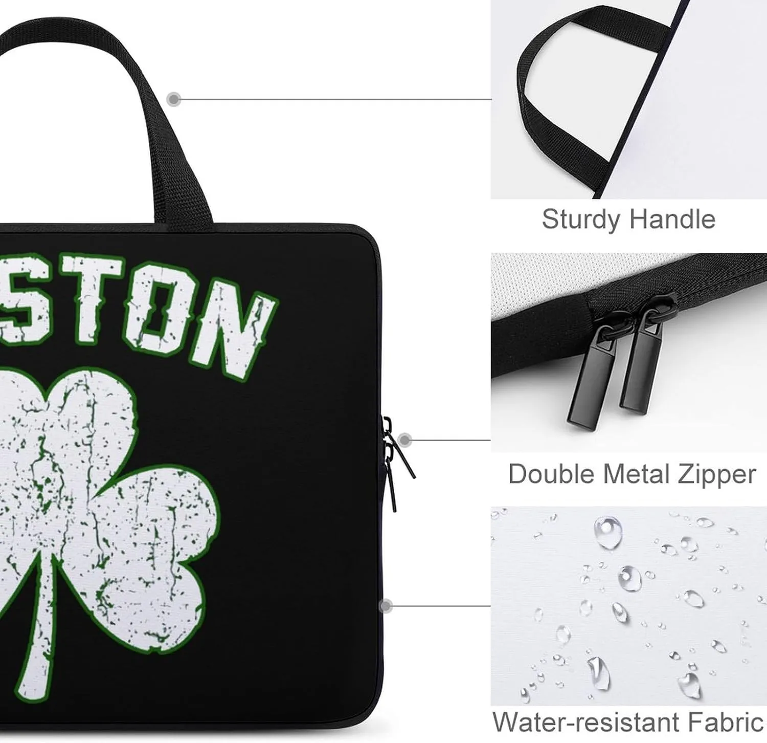 Boston Shamrocks Carrying Laptop Bag Slim Briefcase Computer Case Business Handbag Backpack