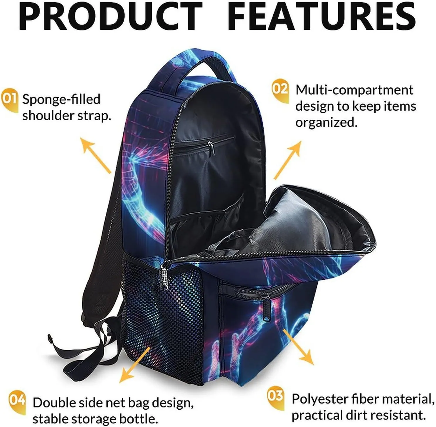 Boys Bookbag, Soccer Backpack, Kids Schoolbag for Boys Girls, Gift for Kids Back to School, 17 Inch Student Bookbag for Travel Picnic Hiking