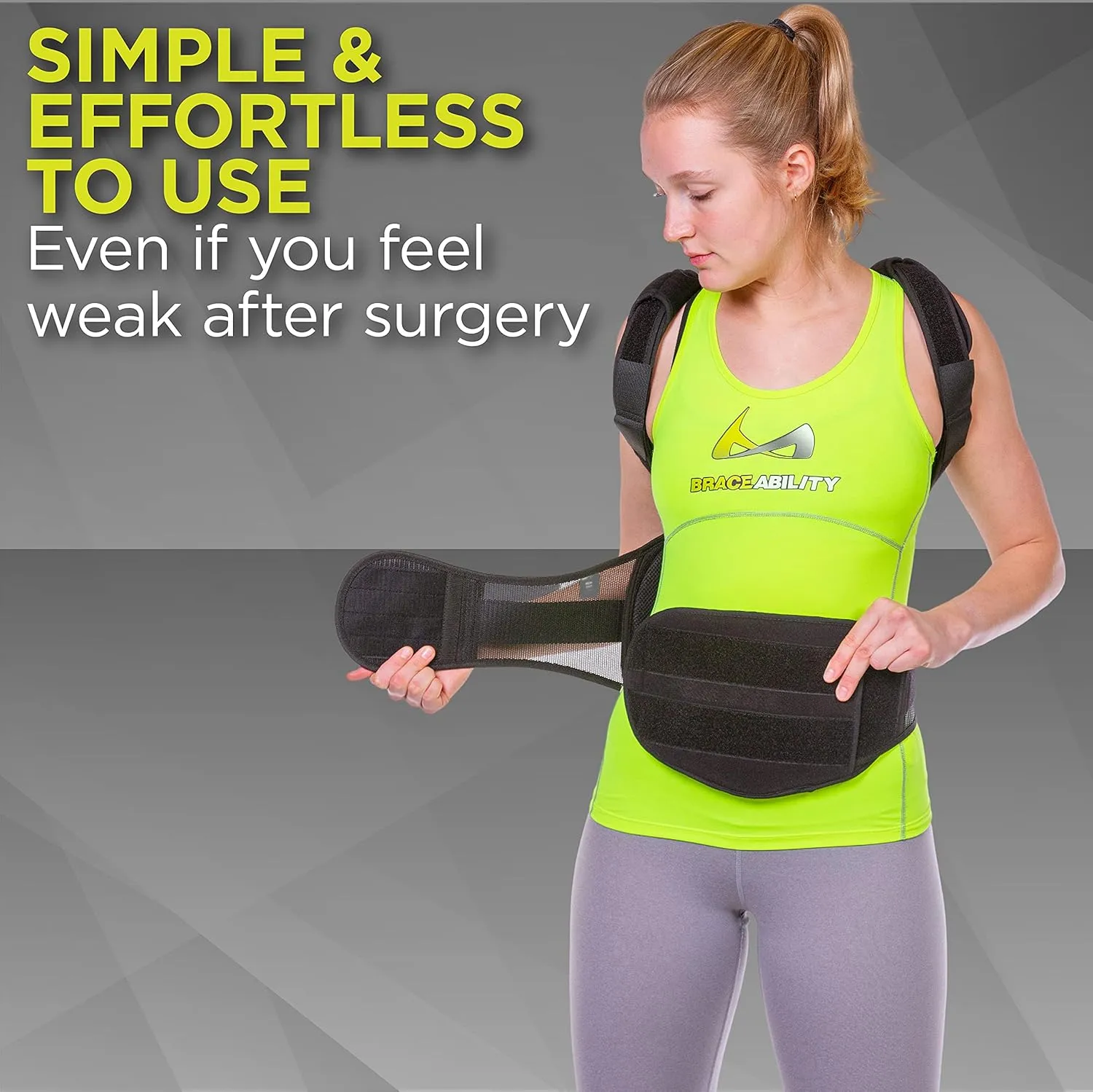 BraceAbility TLSO Full-Body Back Brace Support - Hard Turtle Shell Jacket for Thoracic Kyphosis, Parkinson's Disease, Fractured Spine, Scoliosis, Postural Correction, Post-Surgery Recovery (Large)