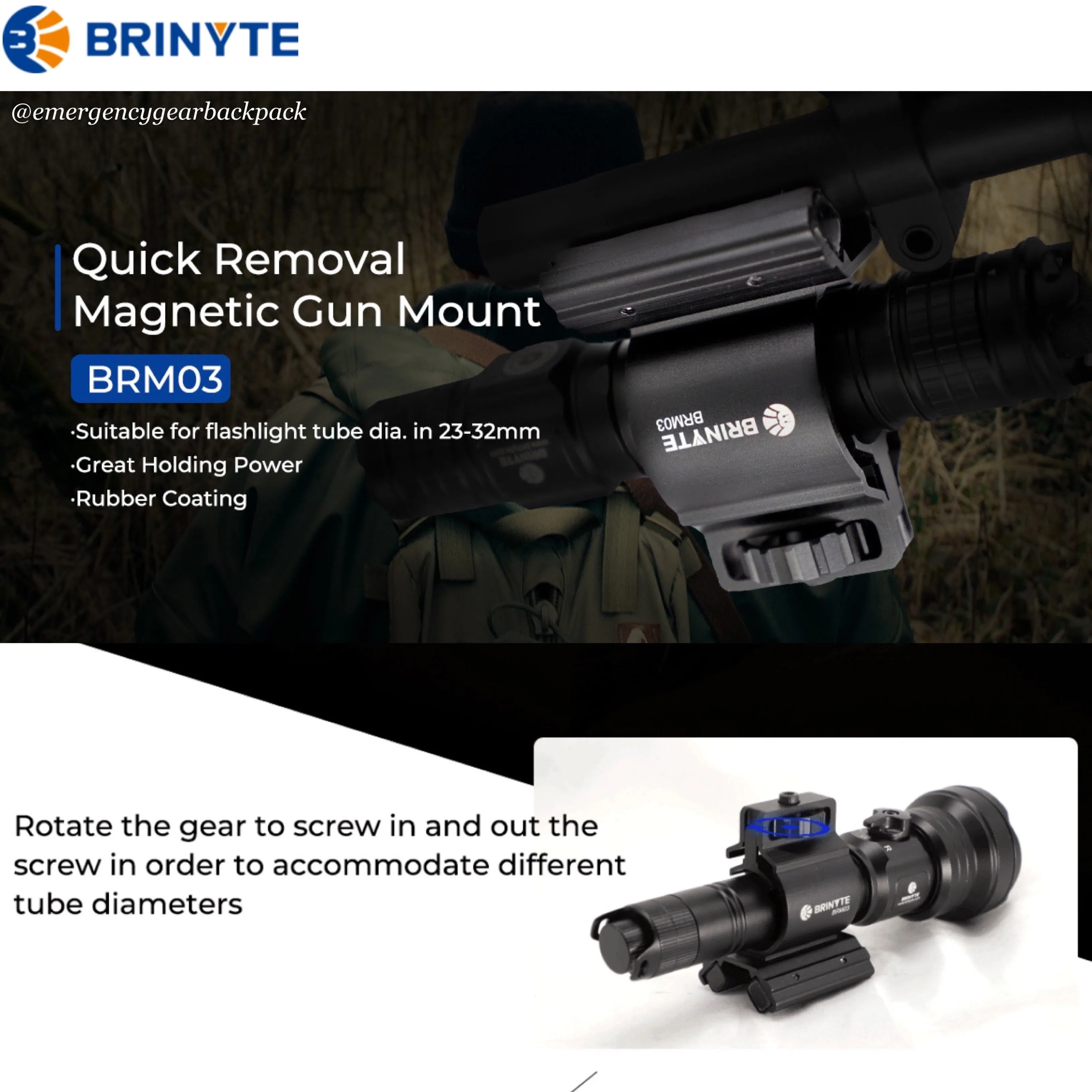 Brinyte BRM03 Magnetic Mounting Bracket