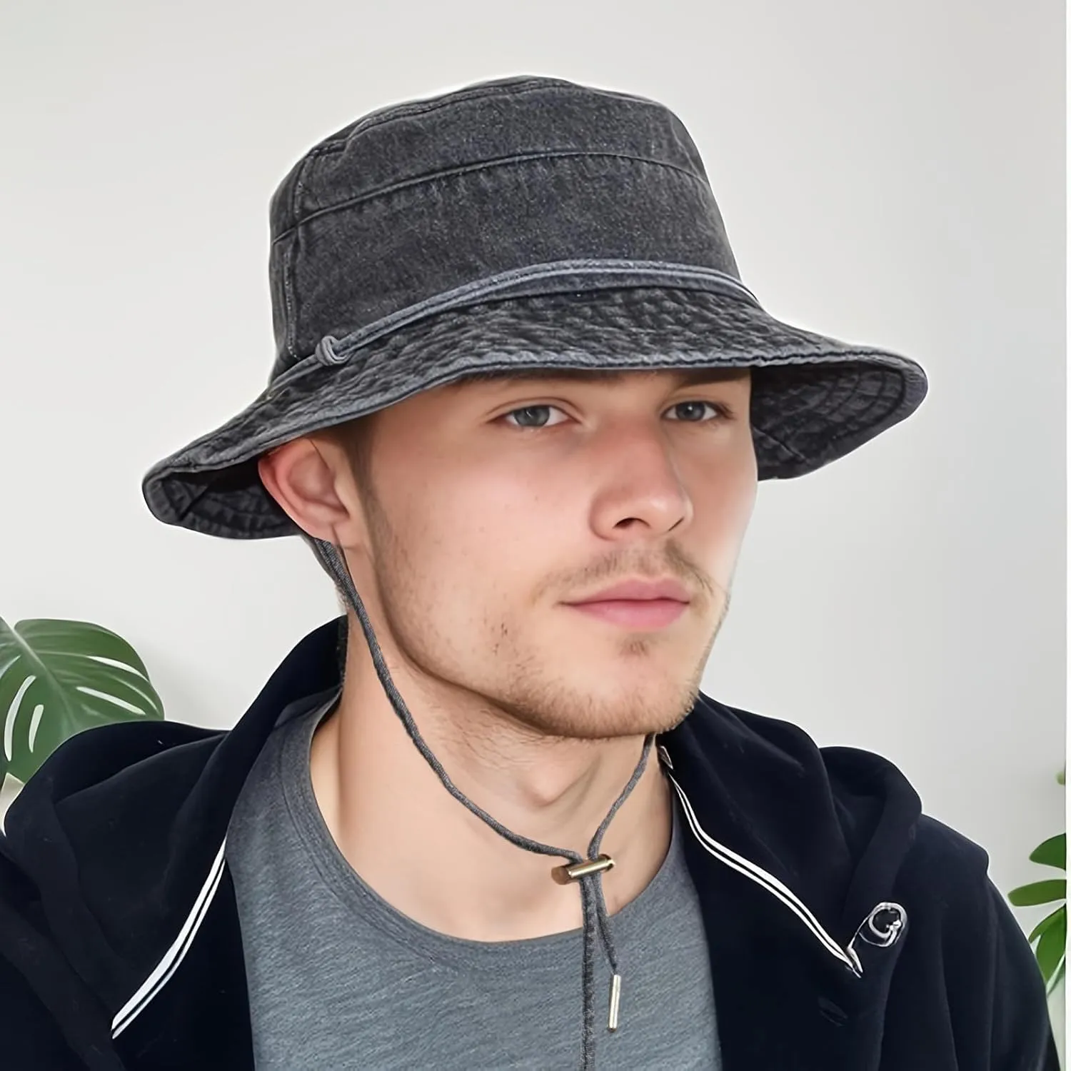 Bucket Hat for Women Men Wide Brim Sun Hat Packable Cotton Denim Summer Beach Travel Outdoor Fishing Cap