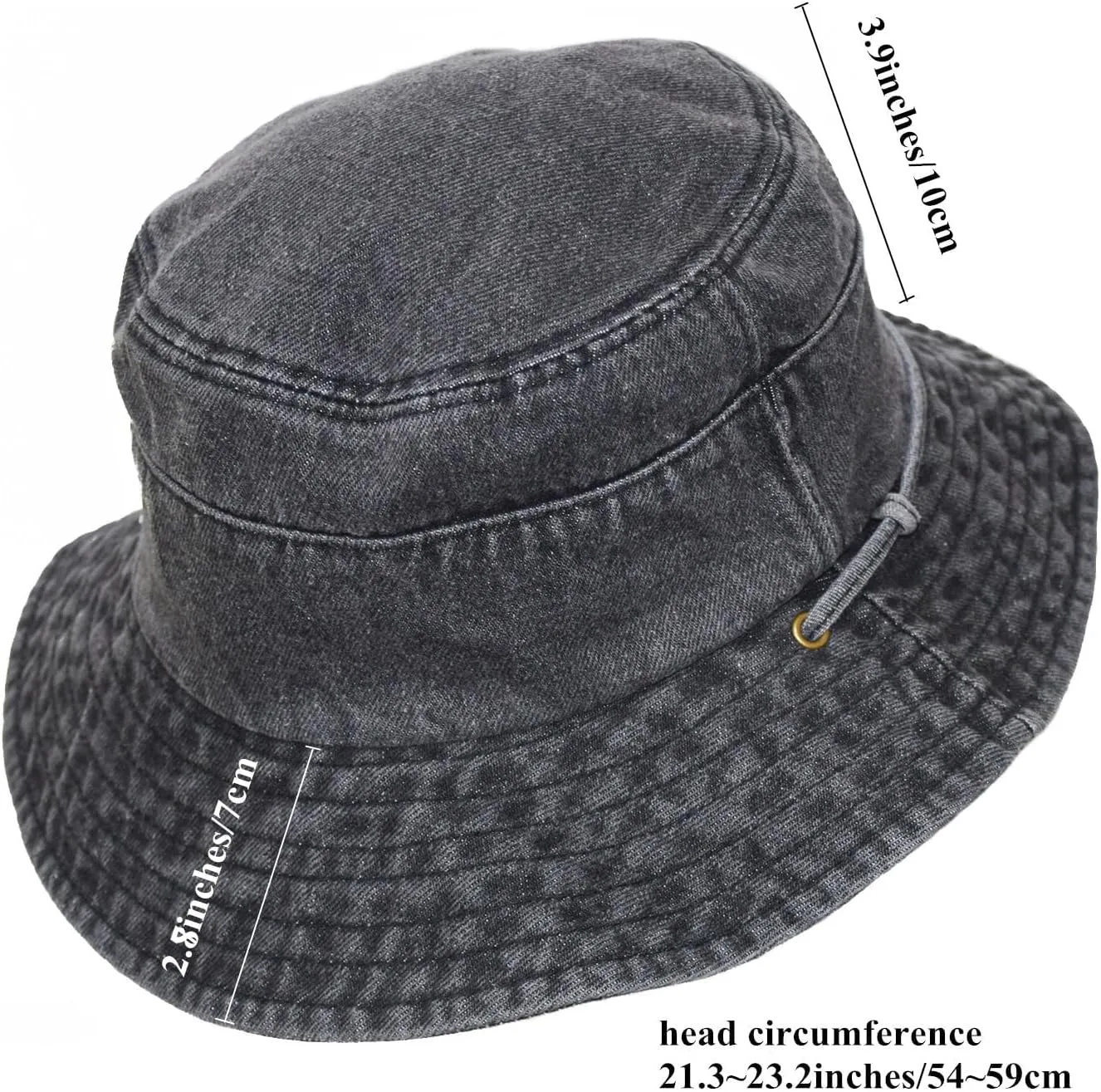 Bucket Hat for Women Men Wide Brim Sun Hat Packable Cotton Denim Summer Beach Travel Outdoor Fishing Cap
