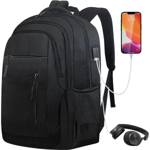 Business Laptop Backpacks,Casual Computer Daypack School College Students Bookbag with USB Charging/Headphone Port for Women Teens Boys Fits 17.3 Inch Notebook