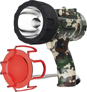 BUYSIGHT Rechargeable Spotlight Flashlight, Hand held Spotlight 800 lumens Waterproof Flashlight Hunting Lamp with red Filter（ Camouflage Green Mini