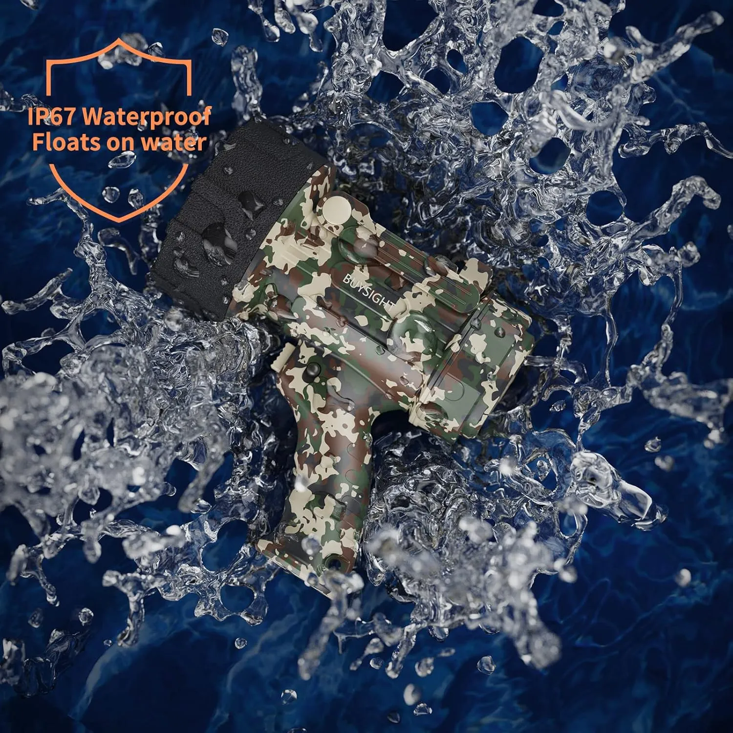 BUYSIGHT Rechargeable Spotlight Flashlight,1200 lumens Hand held Spotlight Waterproof Flashlight Hunting floodlight with red Lens(Camouflage Green-COB)
