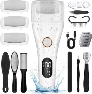 Callus Remover for Feet, Electric Foot Scrubber with Larger Grinder&LCD Display,3 Speed Foot File Professional Pedicure Tools, Foot SPA to Remove Callus Cracked&Hard Dead Skin - Wet&Dry Using
