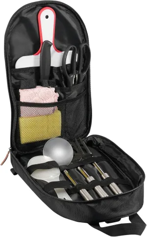 Camping Cooking Utensils Portable Heat Resistant Camping Accessories Set Practical Camping Kitchens Utensil Set Versatile Solid Camp Utensil Kit for Outdoor Picnic US(black)