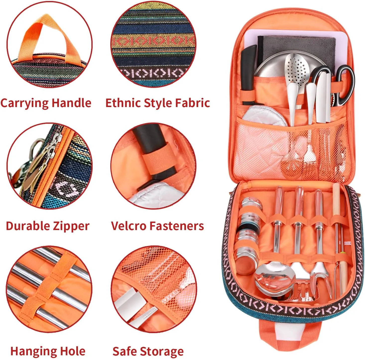 Camping Cooking Utensils Set Camping Essentials Camping Accessories Gear Must Haves Camper Tent for Camp Kitchen Cooking and Grilling, Ideal Gift for RV Tent Camper, Picnics, BBQs