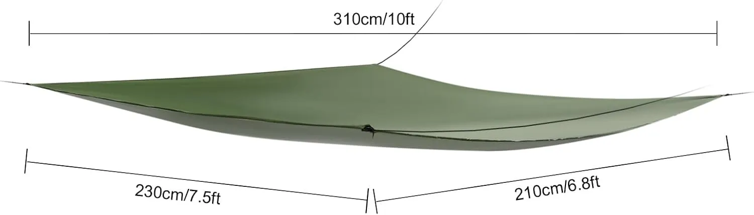 Camping Hammock, Hammocks with Mosquito Net Tent and Rain Fly Tarp, Double&Single Sizes w/Tree Straps and Attached Carry Bag, 400 lb Capacity, Indoor Outdoor Backpacking Travel (Green)