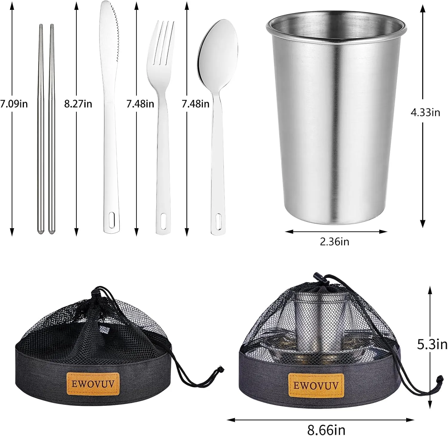 Camping Mess Kit - for Camping 1 to 2 Person boy Scout Camp Dishes Camping Cooking Utensils Accessories Plates Dinnerware Set Outdoor