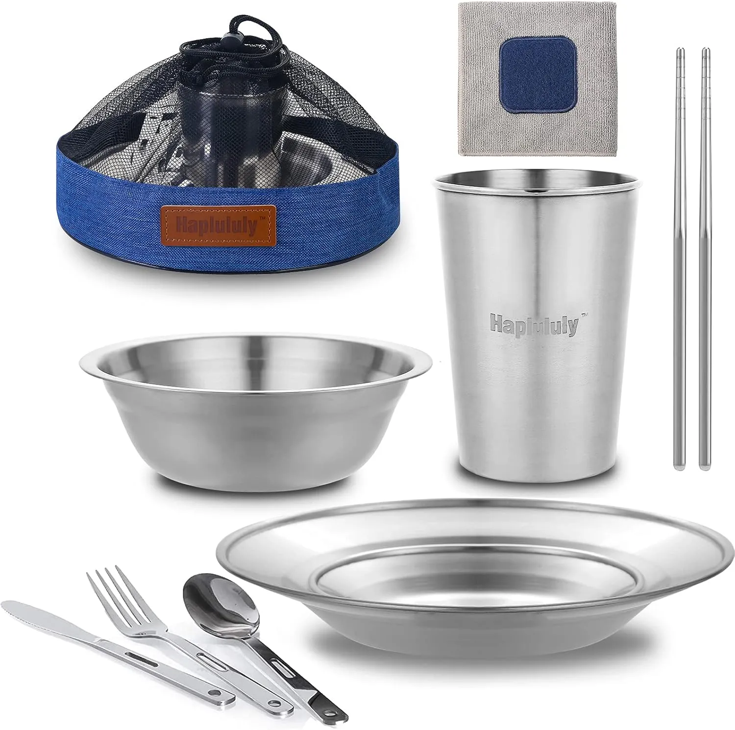 Camping Mess Kit - for Camping 1 to 2 Person boy Scout Camp Dishes Camping Cooking Utensils Accessories Plates Dinnerware Set Outdoor